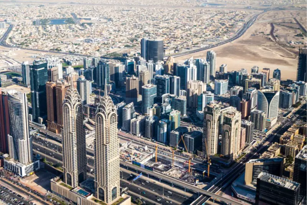 Aerial view of Al Barsha during day time